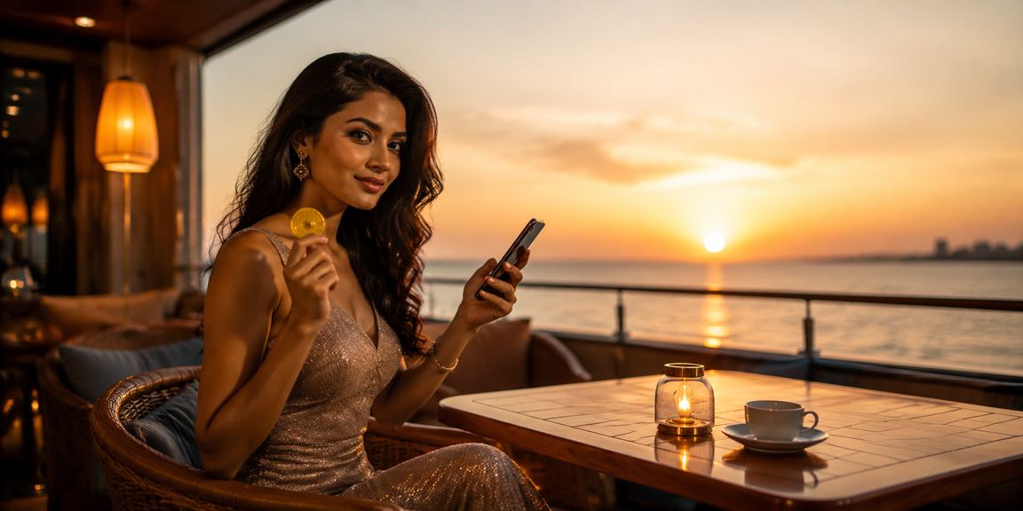 Player enjoying mobile rummy game on phone