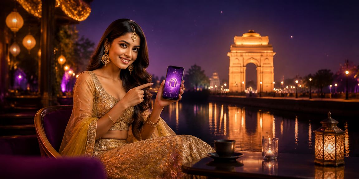 Player enjoying Aviator game on mobile near India Gate in Delhi
