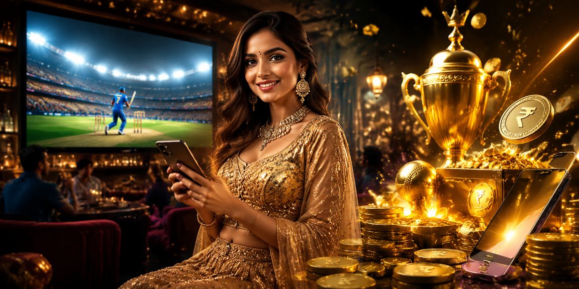 Indian cricket betting with traditional lehenga attire